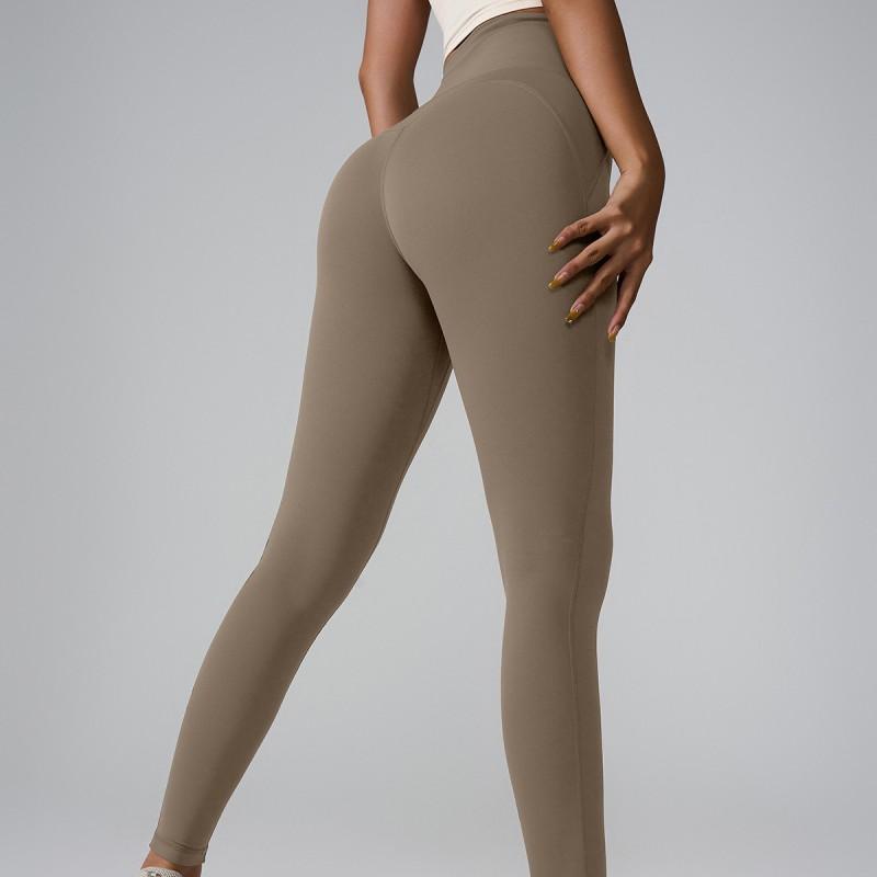 High-Waisted Seamless Yoga Leggings With Pockets Womens Slim Fit Workout Pants Breathable Compression Tights