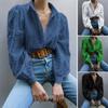 Women S Loose Casual Cutout Puff Sleeve Open Front Cardigan Blouse
