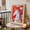 DIY Pearl Painting Set White Horse Pattern Home Decoration Handmade Sticky Diamond Creative Canvas Pearl Art Painting Crafts Perfect Gift