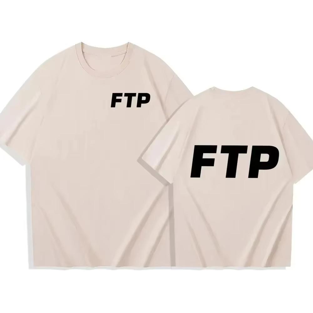 2025 Ftp Printed Tshirts Unisexs and Womens Harajuku Rap Styles Music Round Neck Short Sleeve Casual Loose Clothes