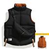 Cotton clothes men wear sleeveless vests on both sides, winter versatile warm jacket, stand-up collar casual cotton-padded clothes, trendy couples