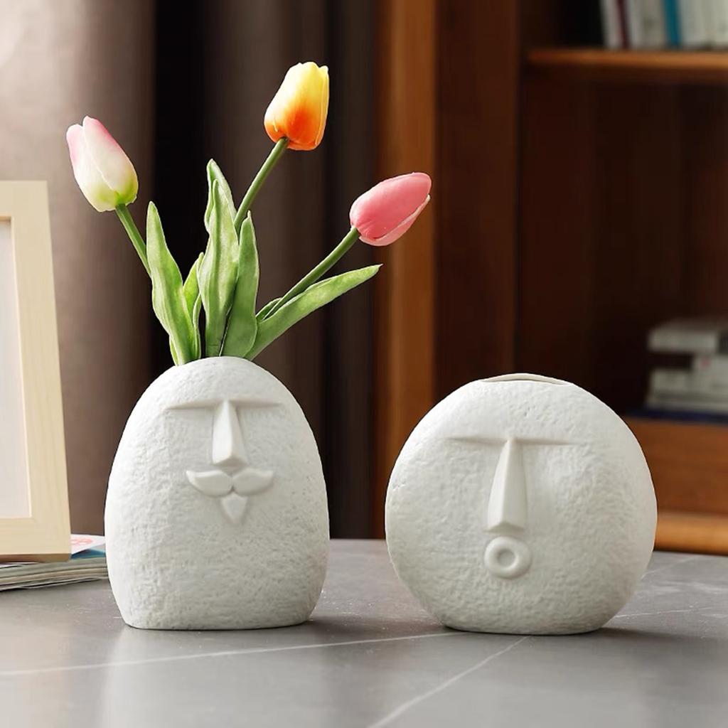 DIY Silicone Mould for Flower Pot Reusable Human Face Vase Resin Molds DIY Craft Decorations Arrange Flowers Vase Molds