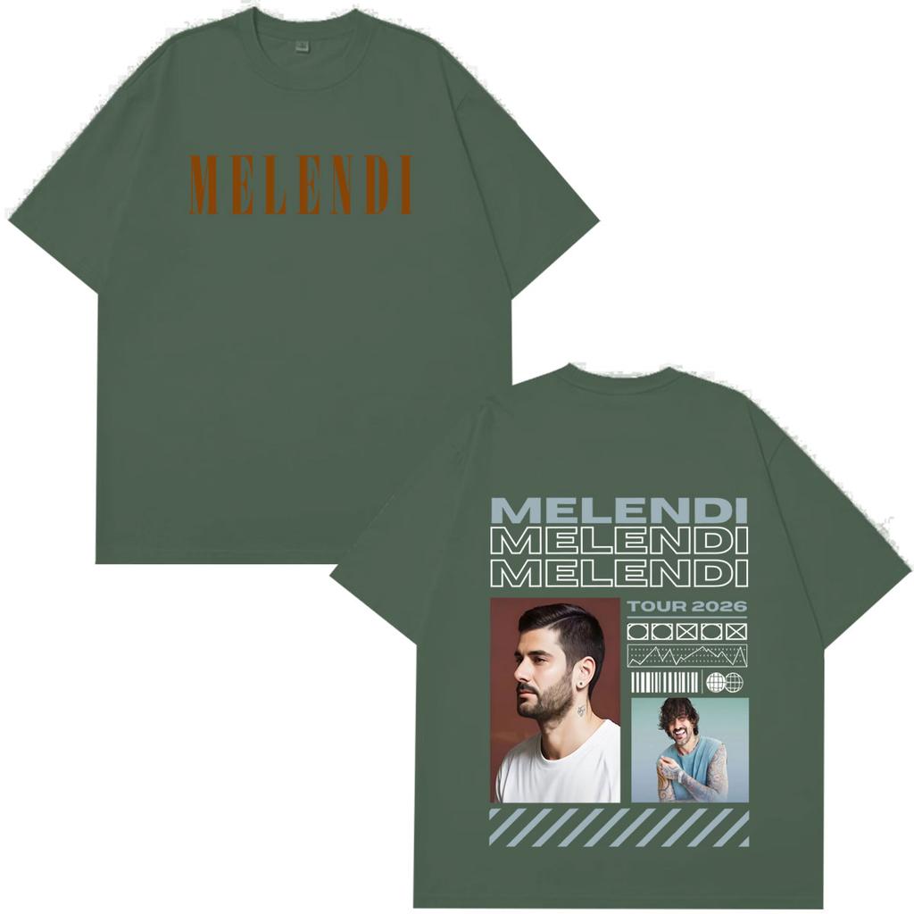 Rapper Melendi Album 2026 Tour Print Tshirt Unisex Unisex Fashion Hip Hop Pop Music Tshirts Casual Cotton Short Sleeve T Shirts