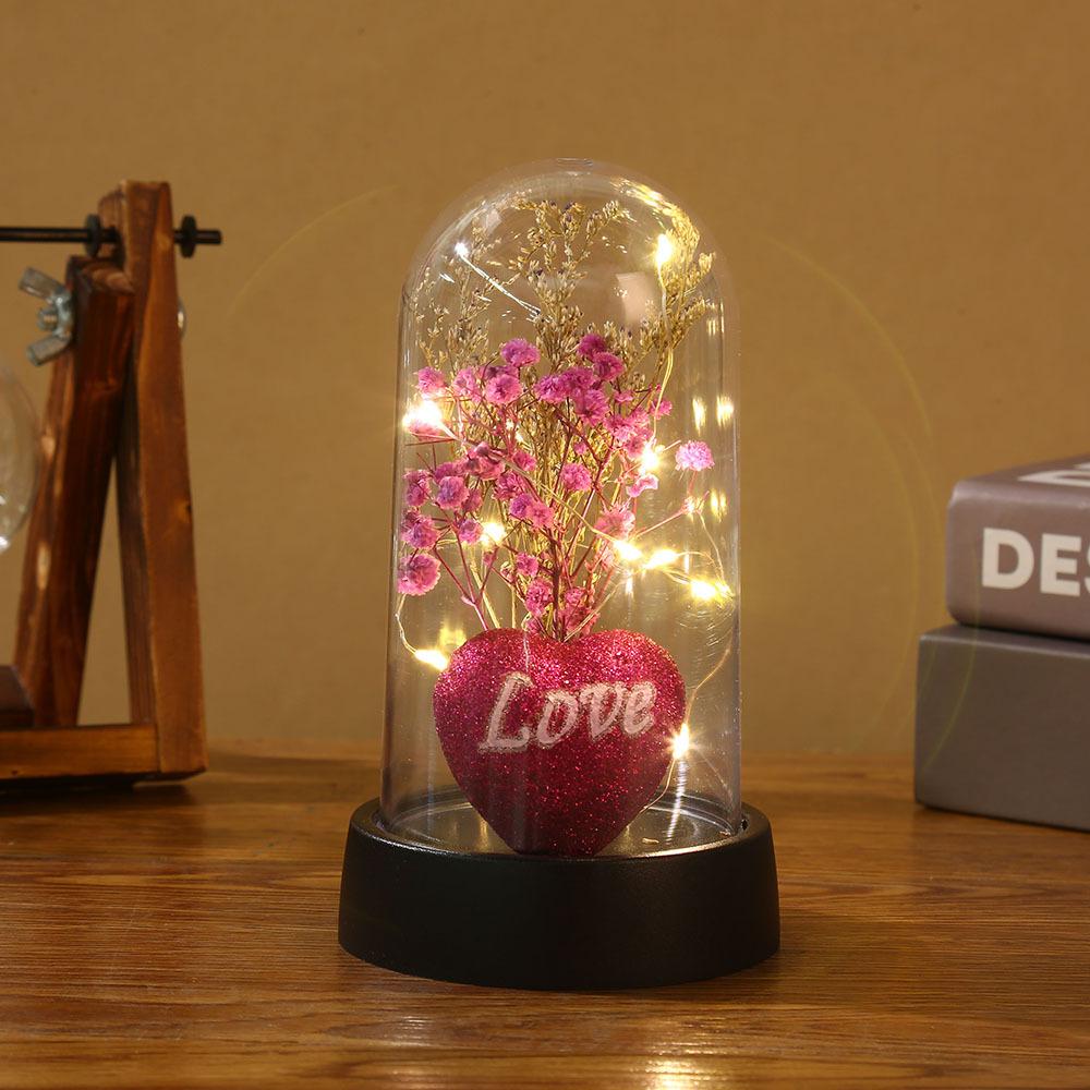 

Night Light Decoration Flower Bouquet Ornament Acrylic Love Heart For Bedroom Valentine S Day Home XS（old）