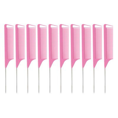 10 Stück Rattenschwanzkämme Feine Zähne Verhindern statische Aufladung Glättender Griff Spitzkämme zum Abteilen der Haare