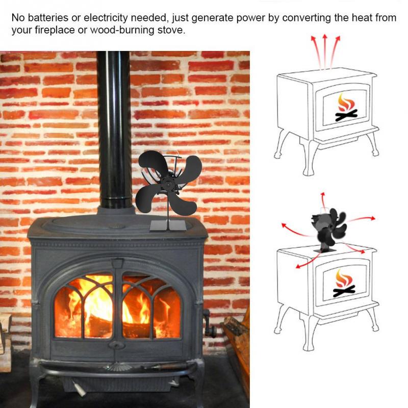 4 Blades Eco Friendly Fireplace Heat Fan Heat Powered Wood Stove