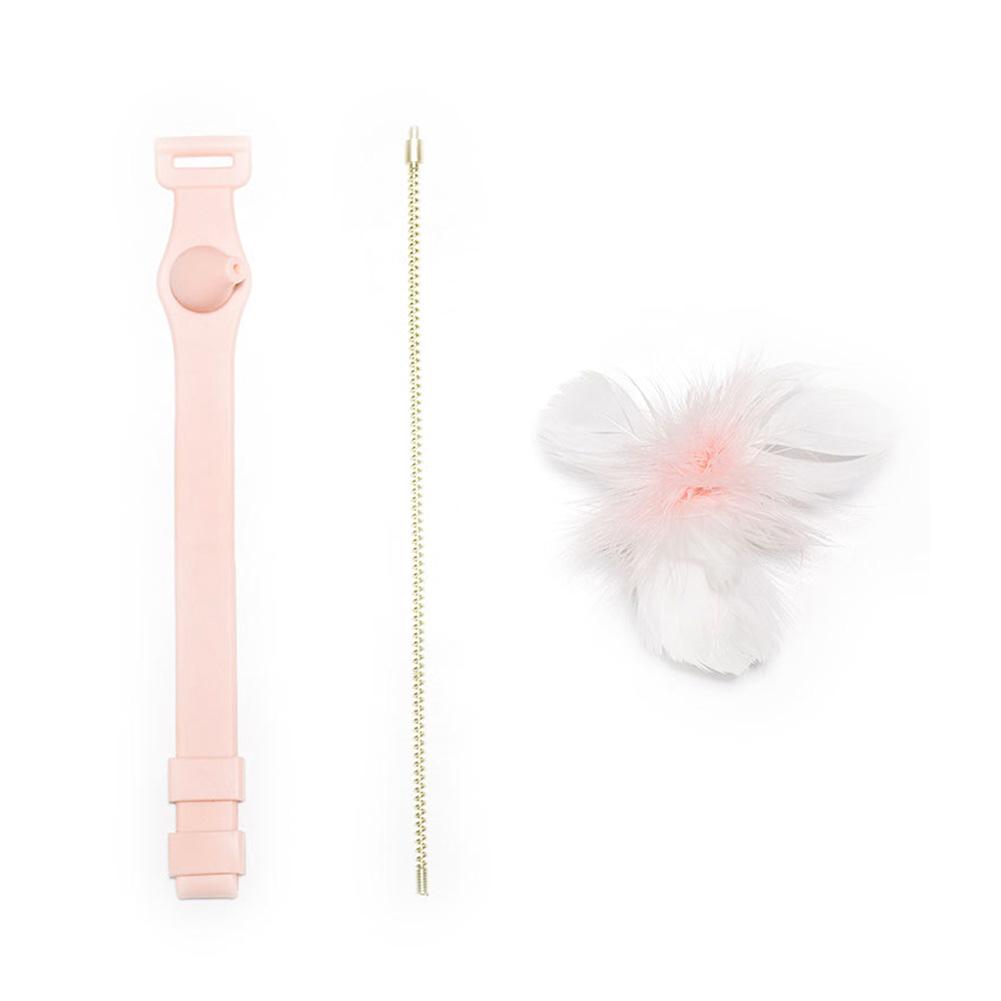 

Интерактивный ошейник для кошек, плюшевый ошейник для кошек, игрушки с плюшевой игрушкой и колокольчиком, ошейник для дразнящей палочки, игрушка для игр с кошками розовый