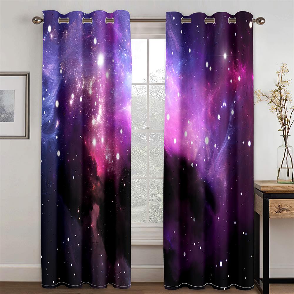 

Дешевые Голубые Космические Планеты Звездный Млечный Путь Небо Космос Дети Затенение 2 Панели Шторы для Спальни Гостиной Домашний Крючок Декор 100W130H(CM)40x51in&Rod Pocket