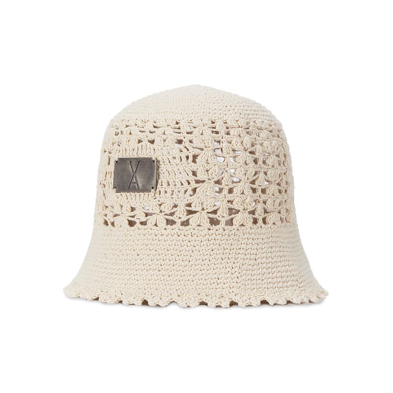 VARZAR VA Plate Crochet Bucket Hat Ivory