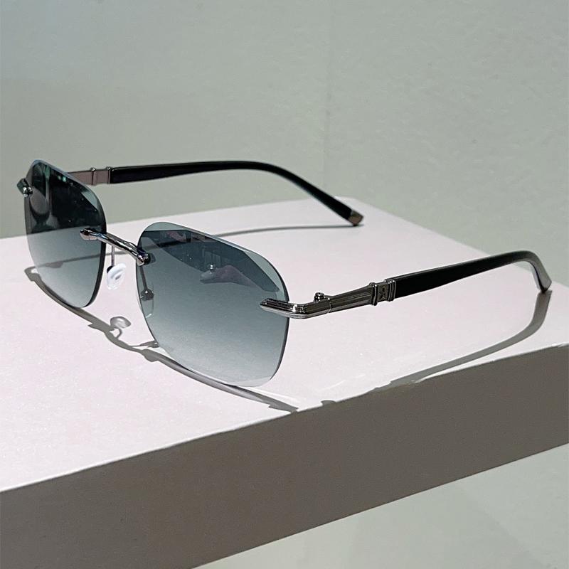 

Солнцезащитные очки без оправы большого размера мужские новые винтажные градиентные для улицы, декоративные оттенки, женские модные брендовые дизайнерские повседневные солнцезащитные очки as picture shows