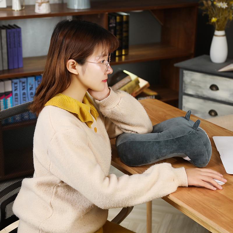 Hot New Lovely Fox Husky Dinosaur Animal Cotton Plush U Shape Neck Pillow Travel Car Home Pillow Nap Pillow Health Care with