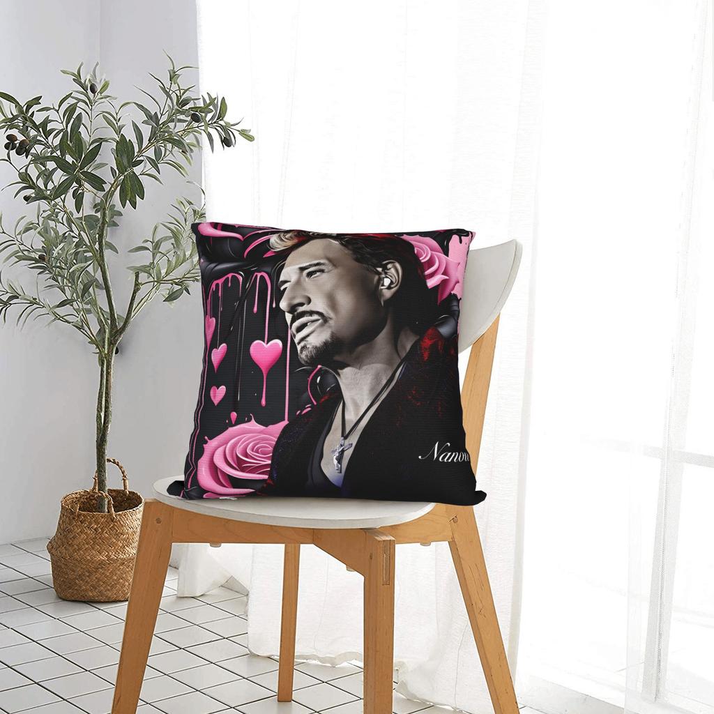 J-Johnny H-Hallyday Pillow Cover Fashion Pillow Case For Sofa Home Decor Soft Pillowcases Gift