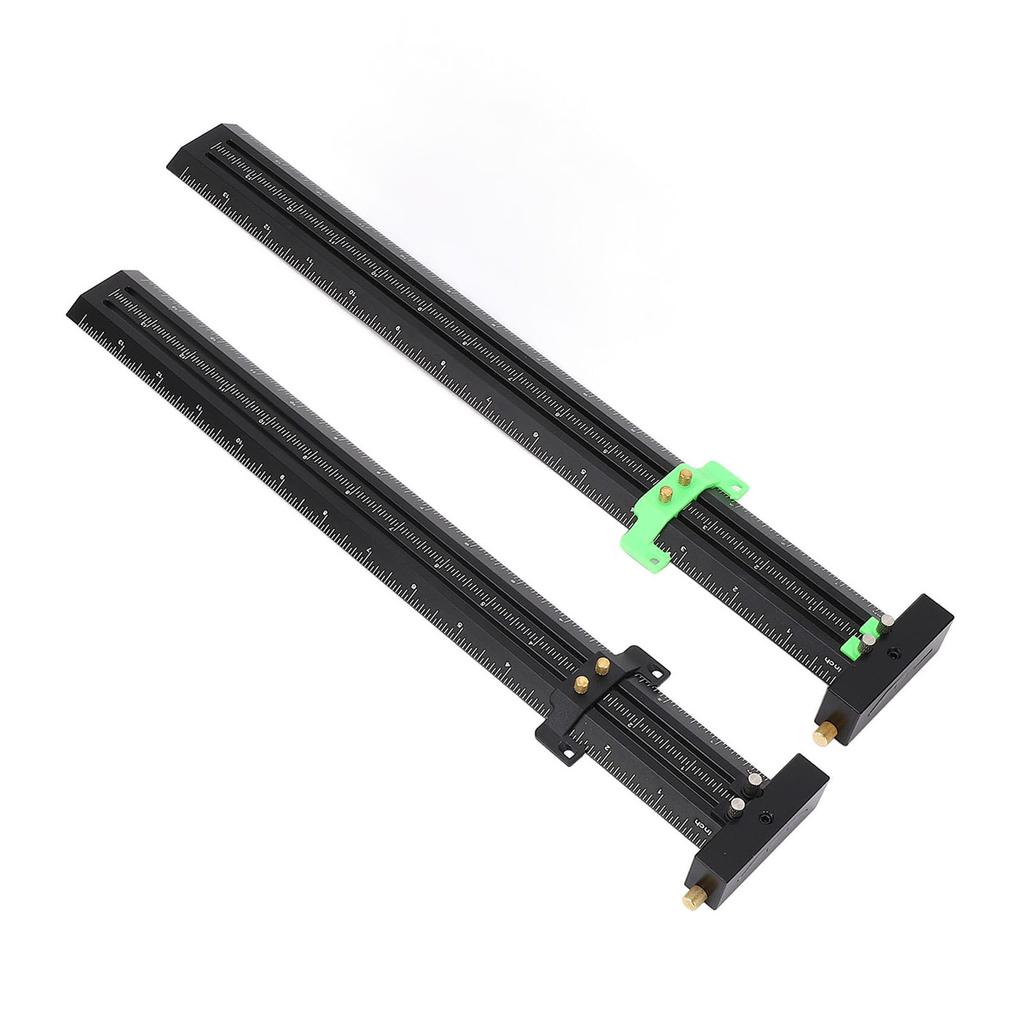 Woodworking Compass Tool 14inch Metal Aluminium Alloy Double Line Marking Ruler Adjustable T Type Me