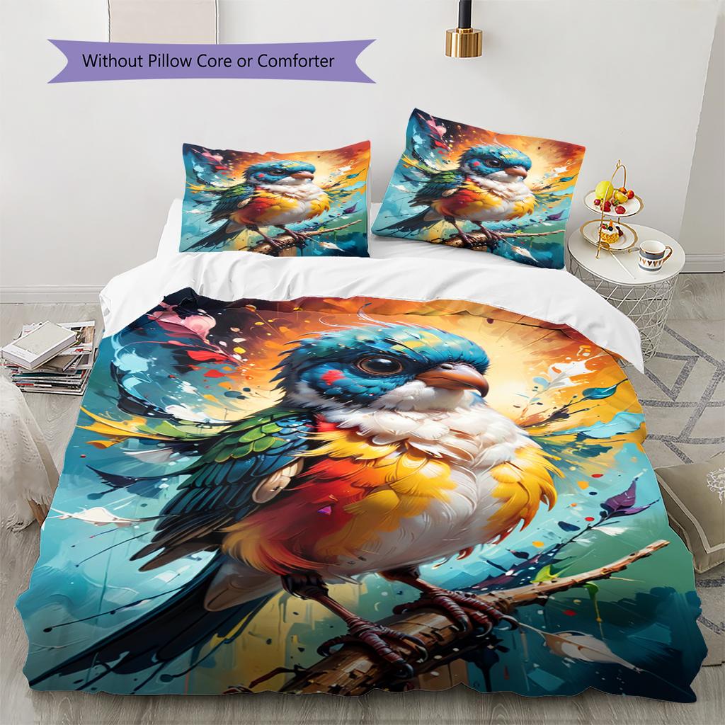 Set cu cuvertură și fețe de pernă cu model de desene animate Decorare casă Cadou de ziua de naștere (1 * husă de pilotă + 2 * fețe de pernă, fără miez)