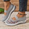 Women's Casual Slip-On Sneakers, Black, Green,   Grey and Maroon; Lightweight Low Top Sneakers with Cute Round Toe & Floral Design for All Seasons