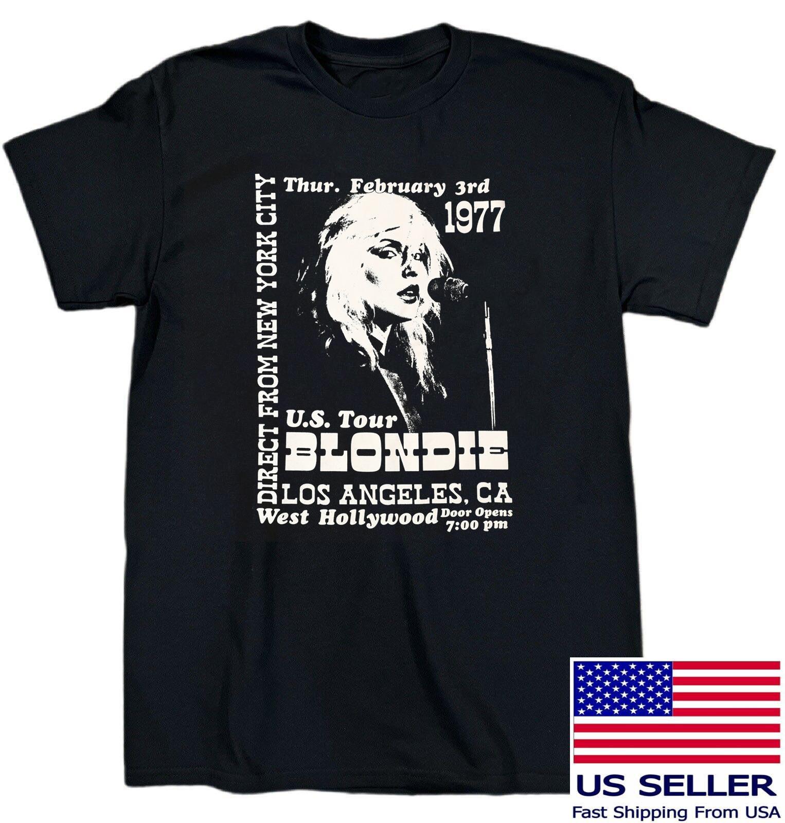 NEW Blondie Band US Tour Gift For Fans Cotton Black T Shirt All Size US129 S