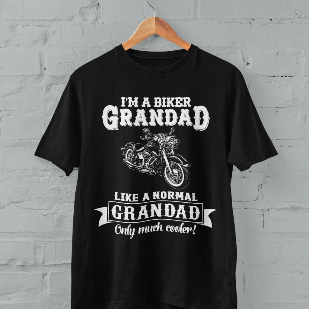 Biker Grandad T Shirt Grandpa Vintage Washed Streetwear Versatile Stretched Soft Casual Comfor