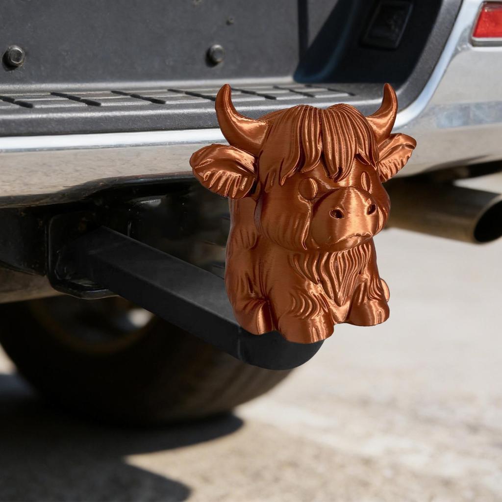Funny Highland Cattle Car Rear Hitch Cover Cap for Trailer Coupling Trailer Hitch Ball Cover Prevent Receiver Tube From Rusting