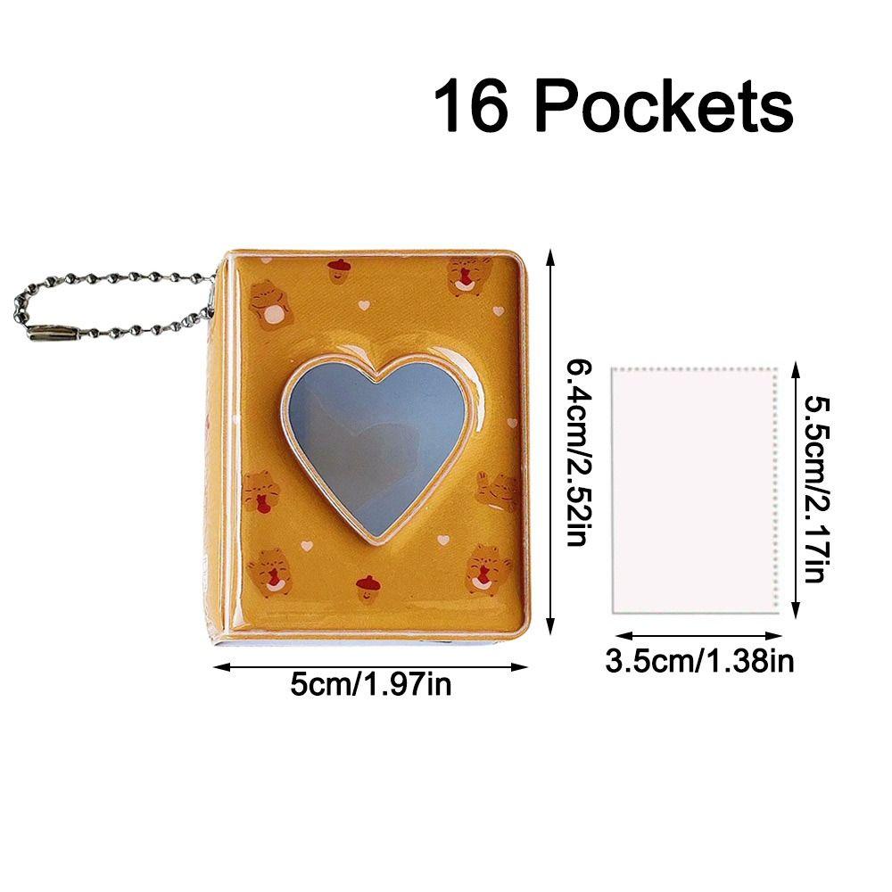 16 Pockets 2 Inch Mini Photo Album Heart Transparent Photocard Holder Storage Collect Book Name Card Album From Photo