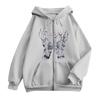 Women's Zip Up Hoodie Loose Fit Casual Printed Sweatshirt
