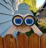 Nosy Old Man And Lady Fence Decoration,Outdoor Funny Garden Yard Fence Art Decor