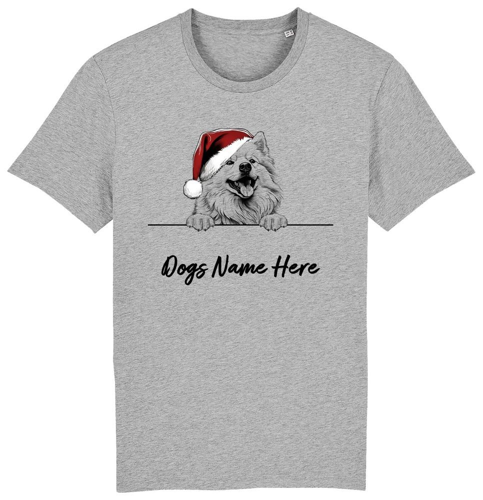 

САМОЕД Персонализированная Рождественская Футболка с Собакой Мужская Женская Детская Имя Собаки Подарок Рождество 3XL