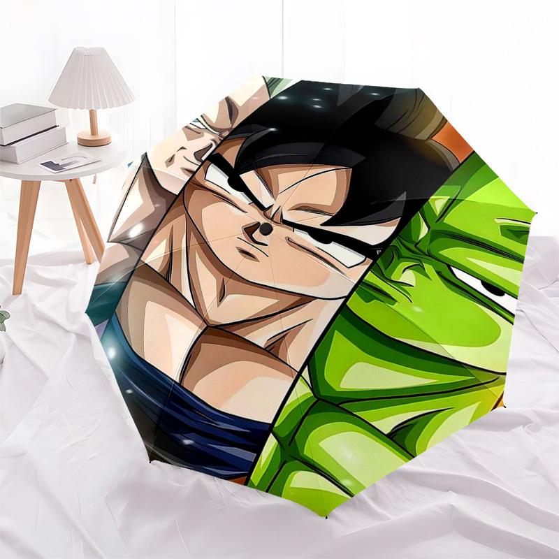 

1pc Dragon Ball Z Characters Automatic Opening Folding Umbrella with 3-Fold Design, Iron Frame, Outdoor Use, Festival Gift, Suitable for Fans, Travel,