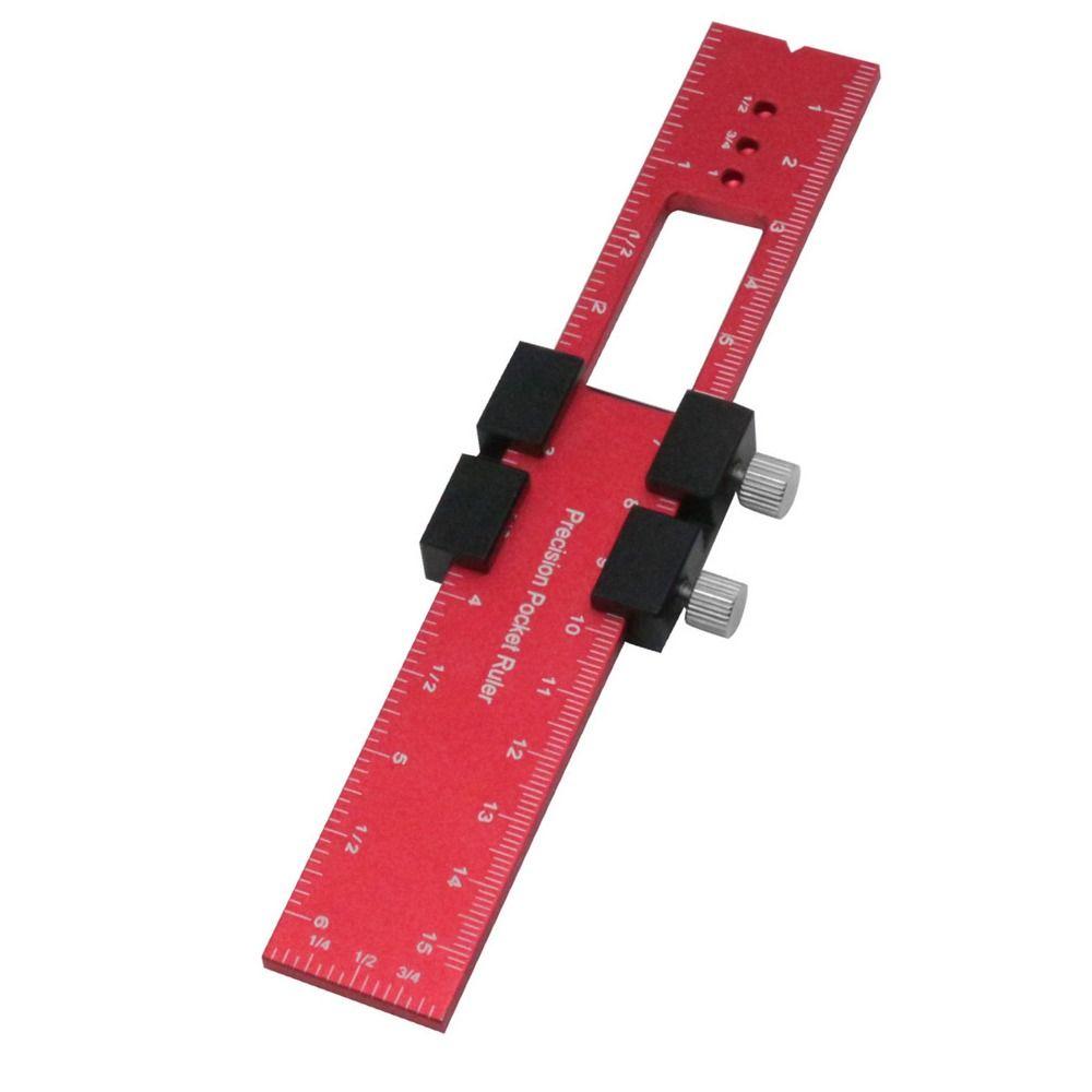 3 pcs Inch and Metric T-Type Scribing Ruler Metal Slide Rule Woodworking, Engineering, DIY
