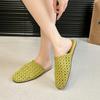 Mode Vävd Flats Mules Skor Kvinnor Casual Sandaler Sommarslippers Slingback 2025 Mode Strandtofflor Ny Trend Mujer De Sandalias
