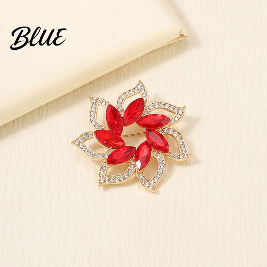 Scarf Brooch Flower Pin for Women Rhinestones Inlaid Wear-resistant Dress
