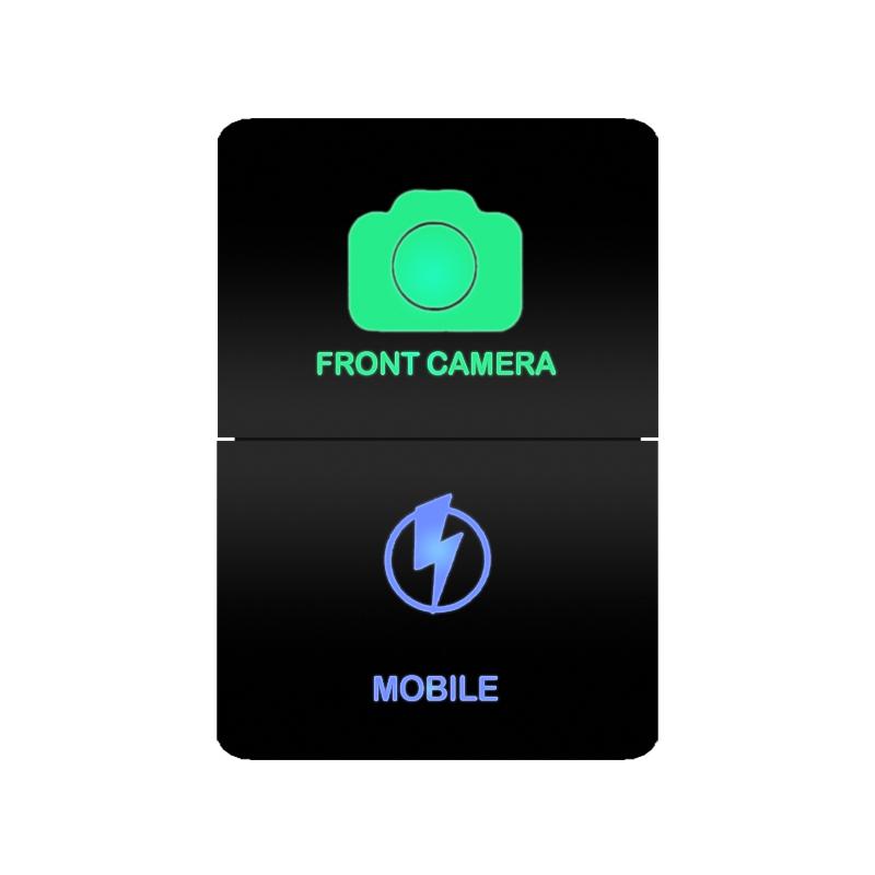 12V Green Blue Light Dual Button Switch ON OFF /Momentary Push Switch For Toyota 4Runner FJ Cruiser Landcruiser Camry RAV4 Prado Relays 5