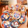 The Bar Badge, Cute Apple Puppy Decorative Badge, Cartoon High-appearancy-level Tinplate Brooch