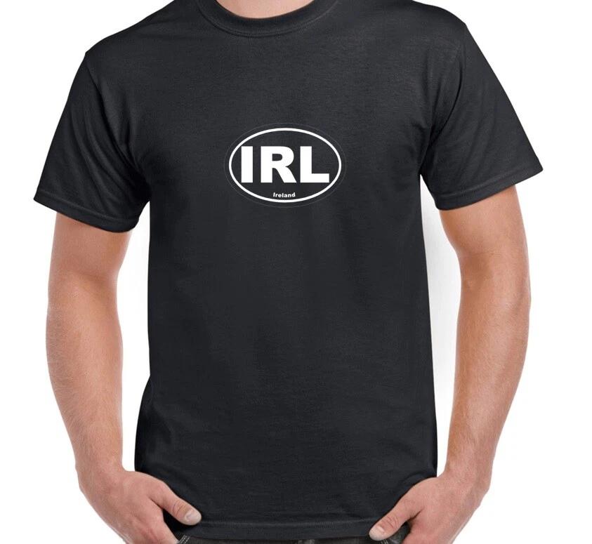 IRL Country Code Oval Ireland T-Shirt Irish Europe Patrick s Black Tee Shirt 4XL