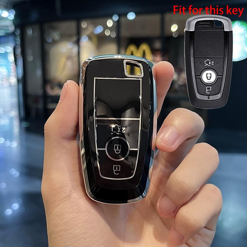 

3/4/5 кнопок ТПУ автомобильный чехол для дистанционного ключа для Ford Fusion Edge Mustang Explorer F150 F250 F350 Ecosport Protector Holder Shell Fob Keyless 3 Button Key Case чёрный