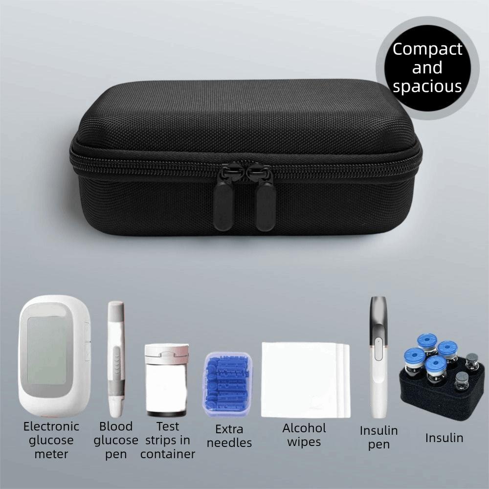 Large Capacity Glucose Meter Storage Box EVA Insulin Vial Protector Essential Oil Case  Travel