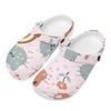 Women Men EVA Pool Clogs White Printed Ventilated Soft Slip On Beach Shoes Pool Area Bathroom Home Summer Sandals Soft Fit