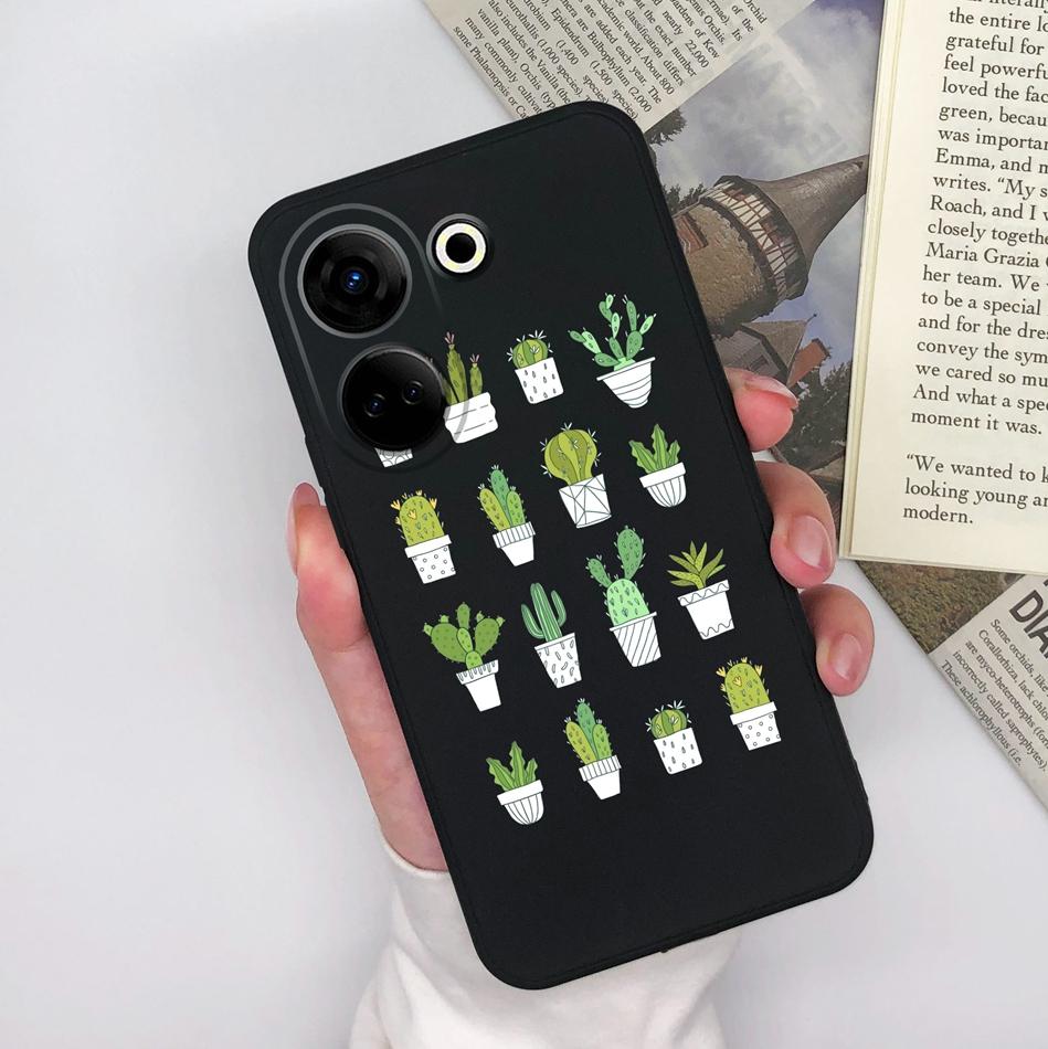 For Tecno Camon 20 Pro 4G 5G Phone Cases Cute Design Matte Silicone Shockproof Black Cover For Tecno Camon20 20Pro Bumper Capa