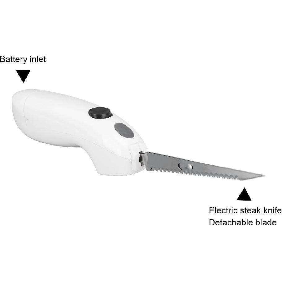 Cordless Electric Fillet, Battery Powered Portable Electrical Food Cutter for Carving Steak, Pork, Chicken, and Bread, Removable Reciprocating
