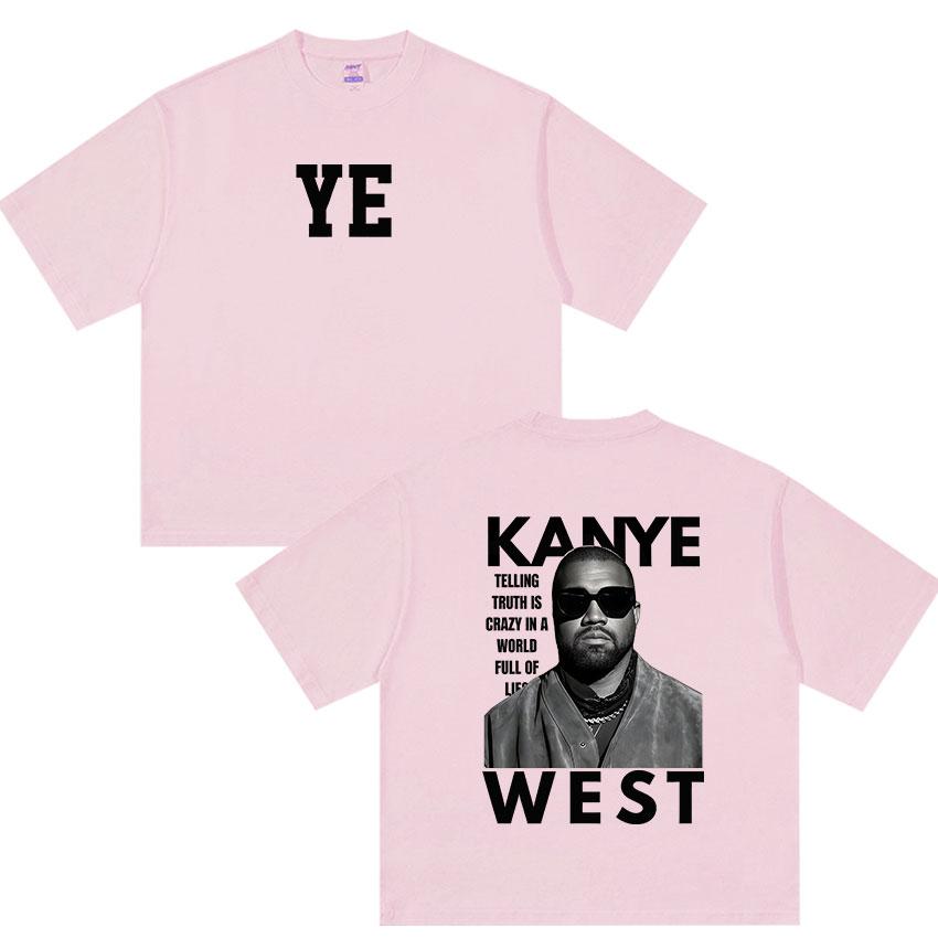 GUOYAN TOP Rapper Kanye West Ye Tour Album 2026 Grafisch T-shirt Heren Vintage Oversized Katoenen T-shirts Hiphop Kleding T-shirt Streetwear S