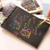 Portable Scratch Drawing Book Built in Colorful Pattern Twin Coil Binding Doodling Book for Children Adult Art Drawing