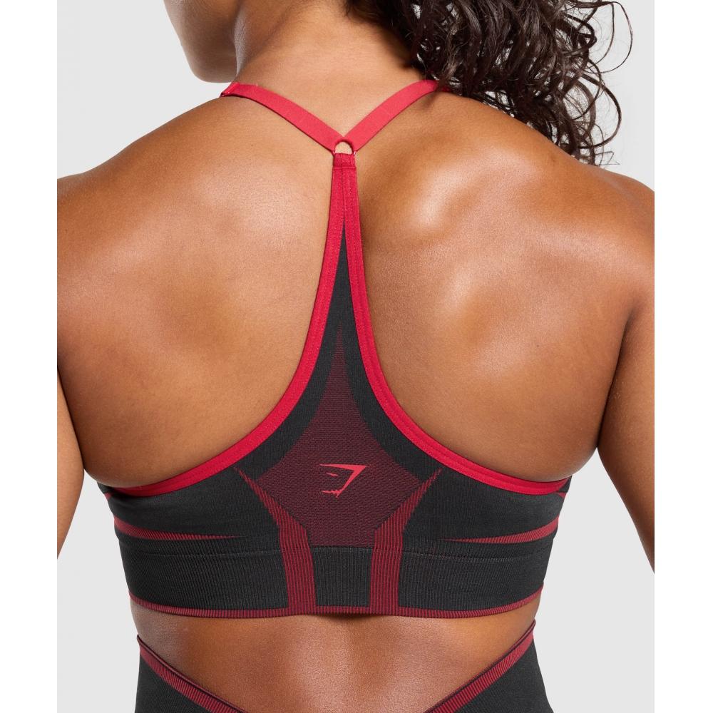 Gymshark Apex Lift Seamless Sports Bra Black Carmine Red B4b3j Bb4j