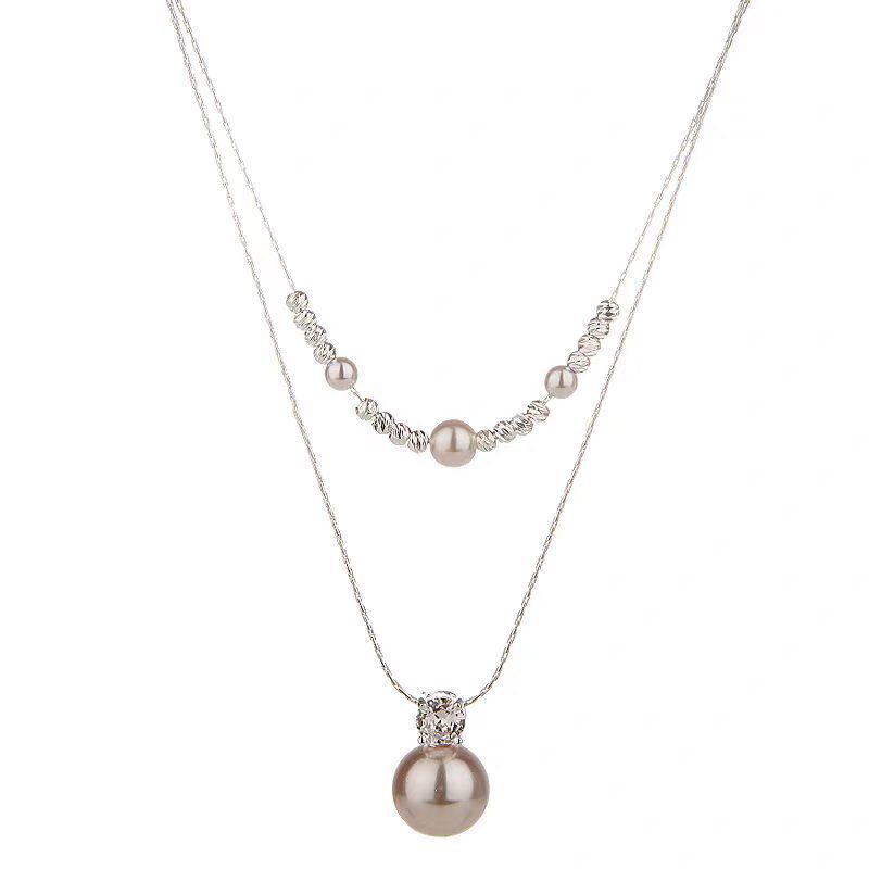 Elegant Double Layer Pearl Choker Necklace for Women - Summer Luxury Clavicle Design