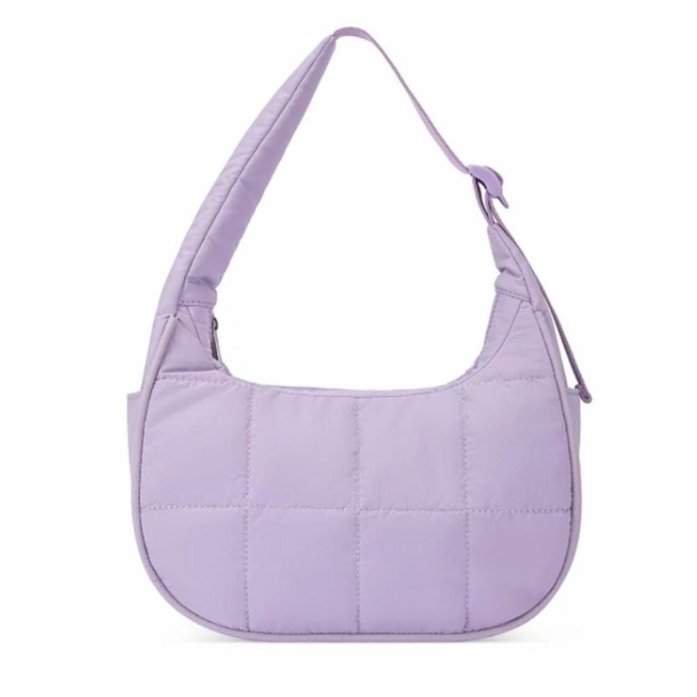 Fashion Nylon Handbag with Adjustable Strap Waterproof Underarm Bag Large Capacity Quilted Puffer Shoulder Bag Woman Girl