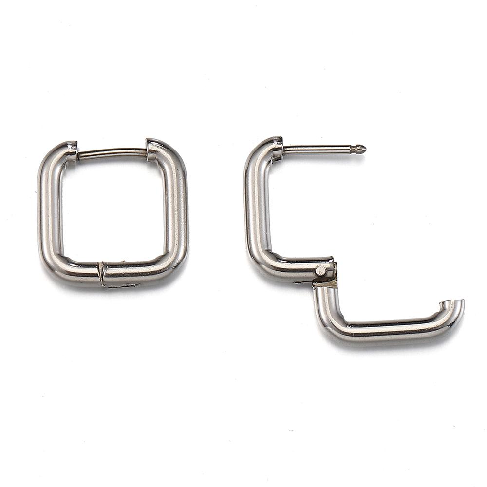 10 Stück Edelstahl Dickdraht Creolen Ohrringe Damen Herren Punk Hiphop Huggie Piercing Schmuckherstellung DIY Goldfarbe Accessoire