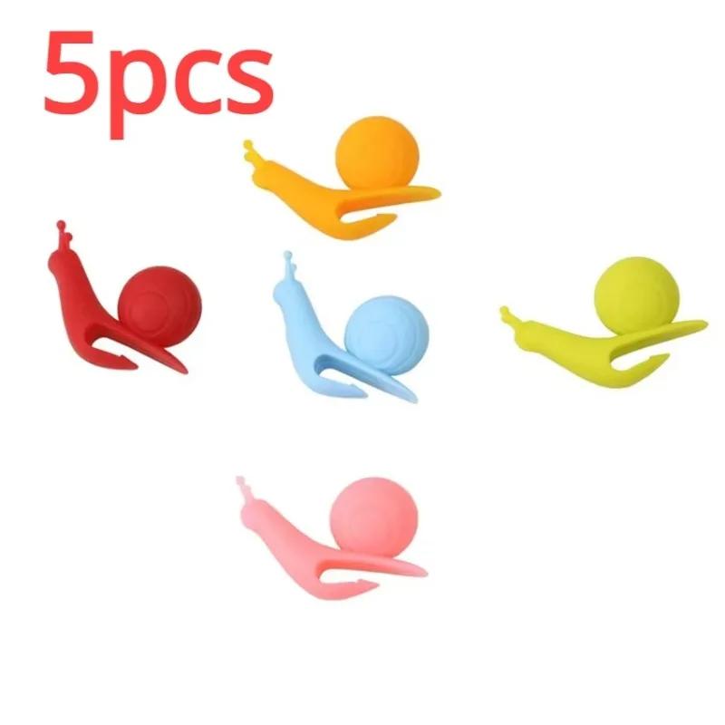 5pcs Cup Decoration Tool Cute Snail Shape Random Color Silicone Mug Hanging Tool Tea Bag Holder Cup Tea Clips