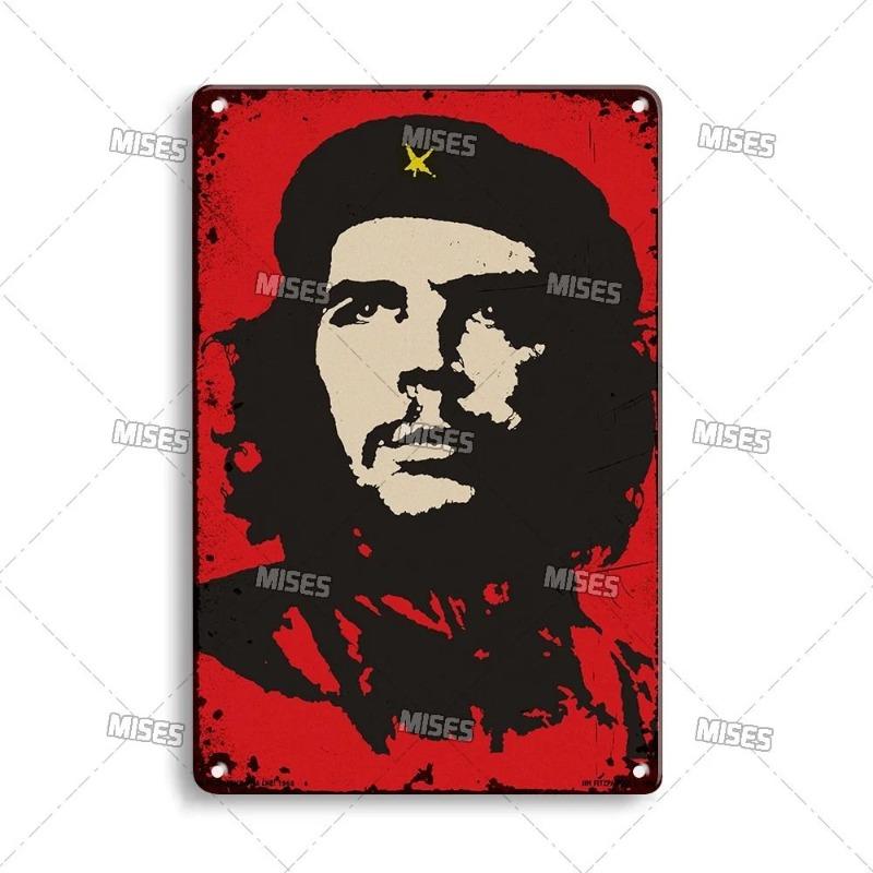 Che Guevara Metal Poster, Vintage Revolutionary Wall Art