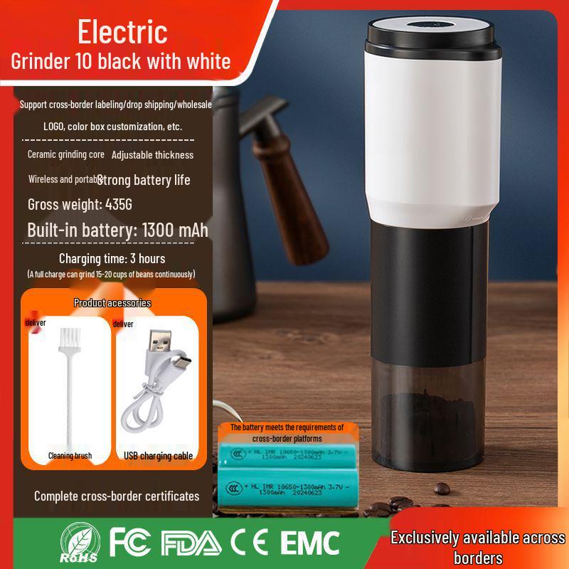 Portable Hand-Crank Electric Espresso Grinder – Compact Household Coffee Maker