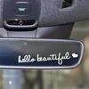 Hello Beautiful Rearview Mirror Decal Waterproof Rear View Mirror Decal Auto Sticker Hello Beautiful Sign Chic Car Decal