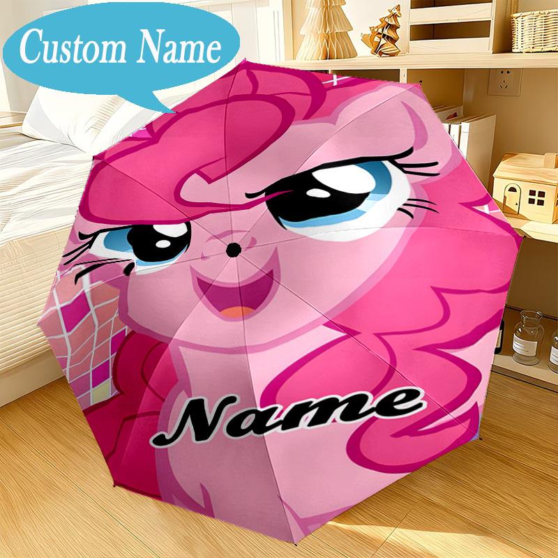 Custom Name Umbrella Pinkie Pie's Bold Adventure Umbrella 8-Frame for Travel, Camping, Casual Lightweight Portable, Essential for Family Gifts