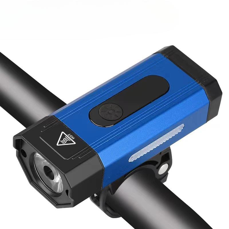 Bicycle Aluminum Alloy Headlights with 800 Lumens, Large Capacity, Strong Light, Long-distance Outdoor Cycling Lights, and Red and Blue Warning Lights